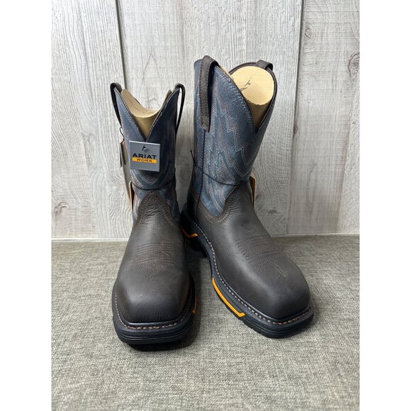 Ariat Big Rig Composite Toe Work Boots Mens Size 7.5 EE Wide Waterproof Leather - Picture 1 of 15